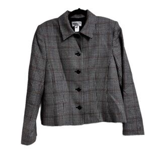 Pendleton Houndstooth Plaid Wool Blazer size 12
